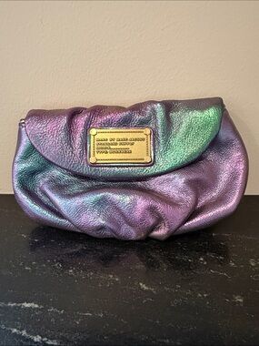 Marc by Marc Jacobs Iridescent Purple-Green Foldover Clutch